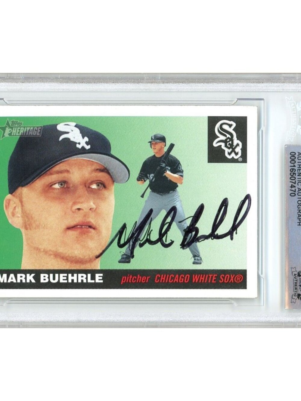 Mark Buehrle Signed 2004 Topps Heritage #183 White Sox Beckett BAS Slab Auto MLB